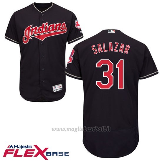 Maglia Baseball Uomo Cleveland Indians Danny Salazar Blu Autentico Collezione Flex Base